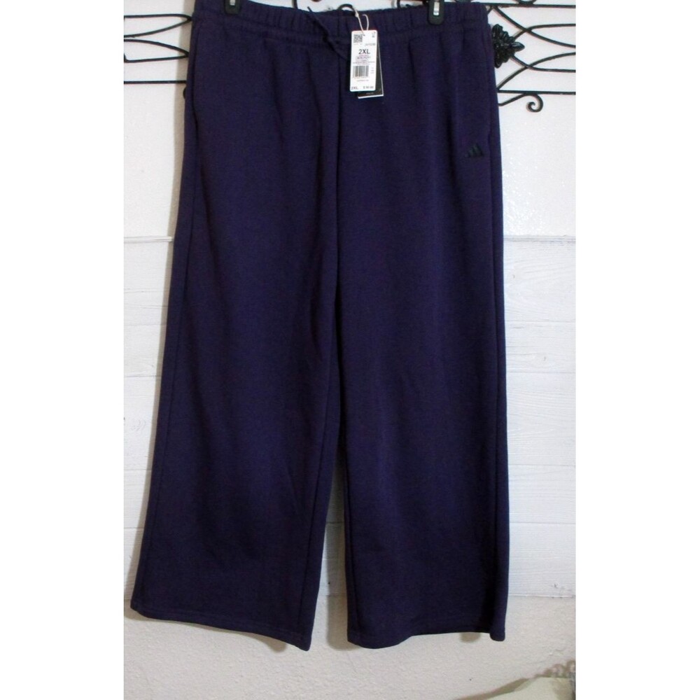 Adidas Wide Leg Pants Women's Size 2XL Purple Logo Pockets